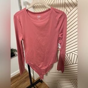 Modern Crewneck T-Shirt Bodysuit - Rose Pink